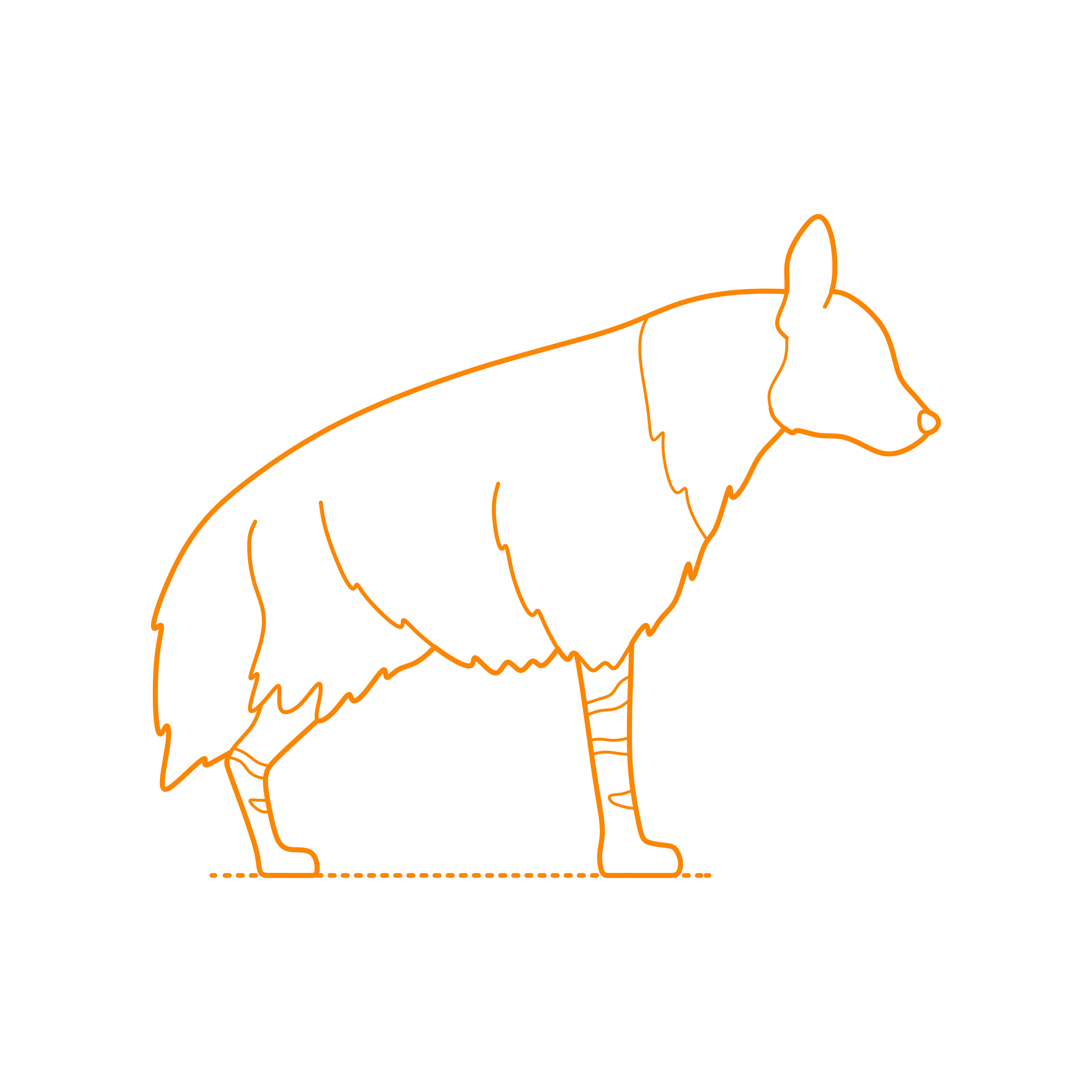 Animals Herpestids Brown Hyena Sketch Style Svg Vector Free Vectors